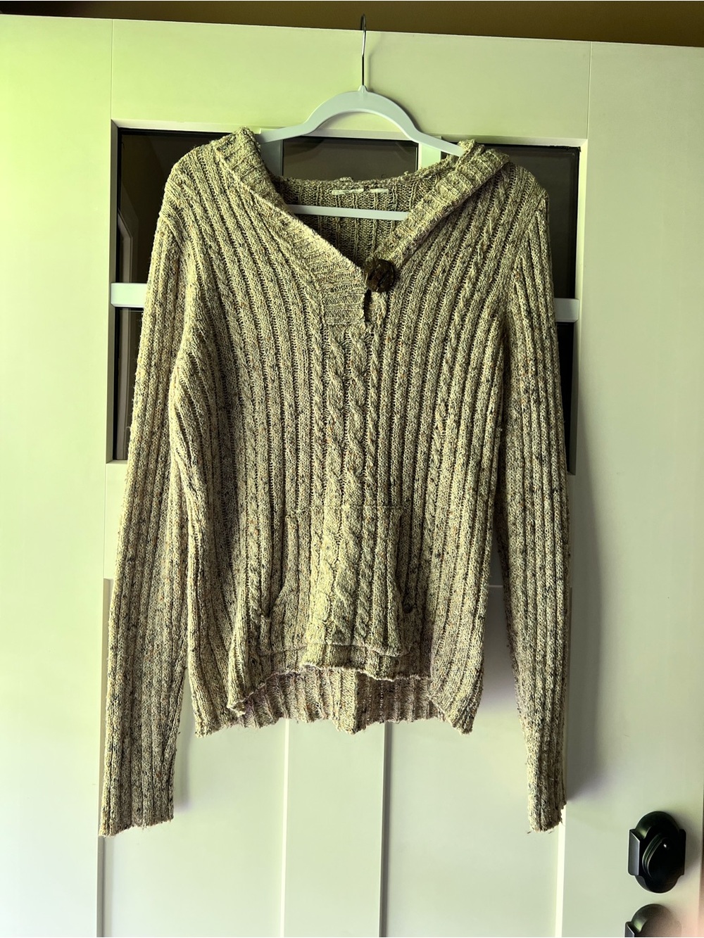 Cozy Cable-Knit Hooded Sweater - Cream